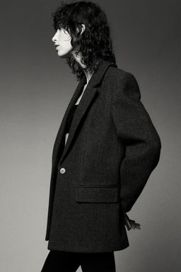 HERRINGBONE WOOL BLEND STRAIGHT BLAZER - Zara фото 3