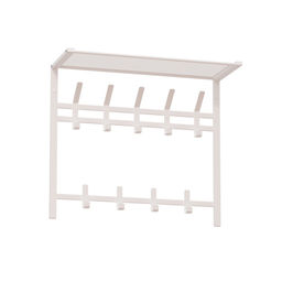 Вешалка настенная металл. с полкой 2-ярусная "Торонто 22" 67см (9 рожков, белый)