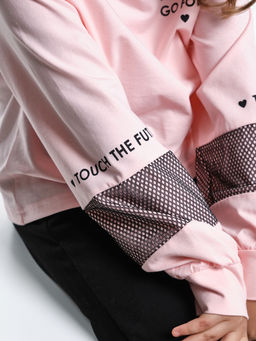 Лонгслив для девочки с принтом UD 7897 крем-розовый - Mini maxi фото 12