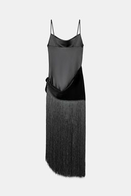 LONG DRESS WITH FRINGING - Zara фото 9