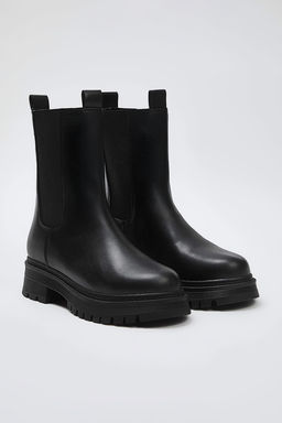 Siyah Lastikli Duz Kal?n Taban Chealsea Kad?n Bot TAKAW26BO00095 - Trendyolmilla фото 2