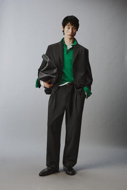 PANTAL?N PLIEGUES TRAJE RELAXED FIT / Negro - Zara фото 10