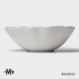 Салатник Magistro La Perle, 650 мл, d=17.5 см, фарфор, белый  фото 2