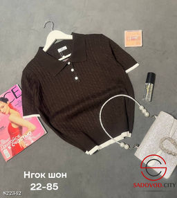 Футболка женская поло на пуговицах