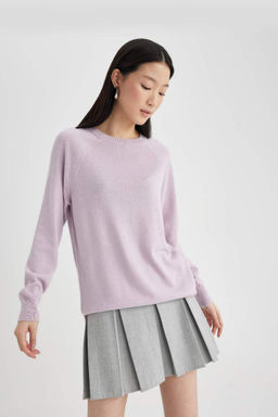 Свитер обычного кроя с круглым вырезом - Defacto фото 4