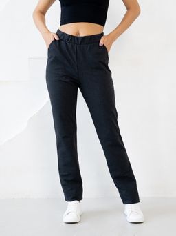 Брюки футер 2-хнитка мягкая резинка.,графитовые - Binita фото 2