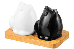 Набор д/специй 2 пр. 10,5*6,5*6,5 см Котики на деревянной подставке - Elan gallery фото 5