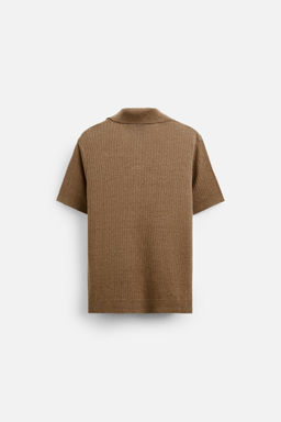 LINEN - VISCOSE KNIT POLO SHIRT - Zara фото 3