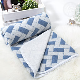 Домино синее 100*150/1 шт. Детские одеяла-покрывала (трикотаж)