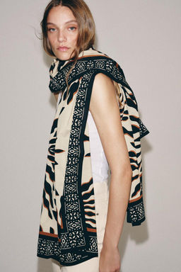 PALM TREE PRINT SCARF - Zara фото 2