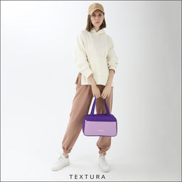 Сумка для обуви TEXTURA, наружный карман, размер 33×10×20 см, сиреневая