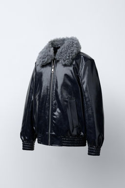 BOMBER JACKET WITH FAUX FUR COLLAR - Zara фото 2