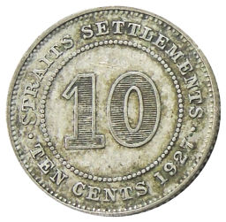 10 центов 1927 года Стрейтс Сетлментс