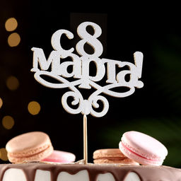 Цена за 10 шт. Топпер 8 марта серебро - Simaland фото 4