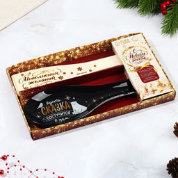 Подарочный набор новогодний Счастье постучится в дом: подставка под ложку, лопатка - Дорого внимание фото 5