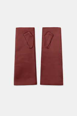 100% LEATHER FINGERLESS GLOVES - Zara фото 4