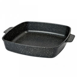 Противень с антипригарным покрытием 28х28х7см "Гранит", s0,4см, литые ручки, подарочная упаковка (Россия)