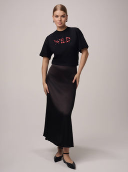 CONTE Футболка с манжетами и вышивкой As it was LD 2679 black-wild