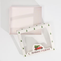 Цена за 2 шт. Коробка подарочная новогодняя складная С Новым годом, 23.5?20.5?5.5 см