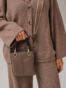 Сумка кожаная кросс-боди Deboro 30347 коричневая краска