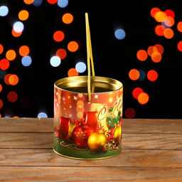 Подарочная коробка, тубус «Новогодние игрушки» 120×120 мм (100 мм внутр. высота).