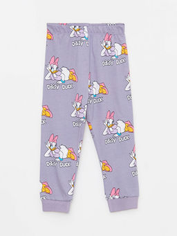 Bisiklet Yaka Uzun Kollu Daisy Duck Bask?l? K?z Bebek Pijama Tak?m - Waikiki фото 3