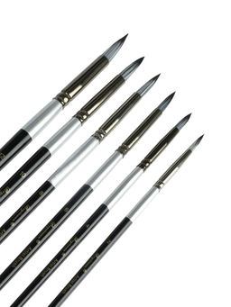 Набор кистей для рисования, синтетика, 6 штук: № 2, 4, 6, 8, 10, 12, круглые, международный размер