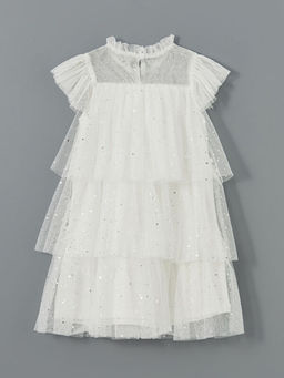 Bisiklet Yaka I??lt?l? K?z ?ocuk Elbise