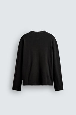 RIBBED HENLEY T-SHIRT