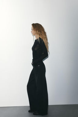 TRF EXTRA WIDE-LEG HIGH-WAIST JEANS - Zara фото 4