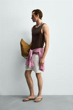 CAMISETA TANK RIB / Marr?n-Azul