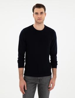 A__k Lacivert Slim Fit Bisiklet Yaka Triko Kazak - Pierre cardin фото 3