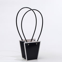 Цена за 10 шт. Сумка для цветов чёрная влагостойкая, 12×12 - 8×8 - 12.5 см