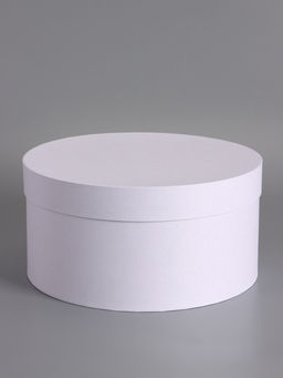 Коробка круглая подарочная, белая, 30×15 см