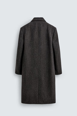LIMITED EDITION WOOL BLEND HERRINGBONE DOUBLE-BREASTED COAT - Zara фото 8