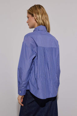 Limited Edition Lacivert Cizgili Fular Baglamal? Gomlek TWOAW26GO00046 - Trendyolmilla фото 4