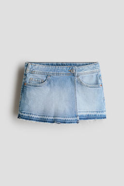 Falda pantal?n cruzada en denim