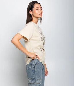 Футболка #КТ643 (1), светло-бежевый