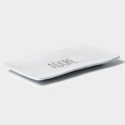 Блюдо для подачи «Белый Восток», меламин, 25.5×15×2 см, прямоугольное, белое