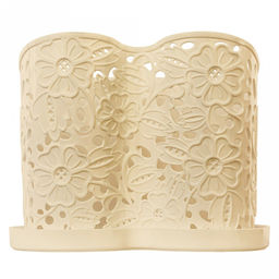 Подставка для столовых приборов пластмассовая Сердце 19х17х15см, 4-х-секционная, бежевый (Россия) - Домашняя мода фото 4