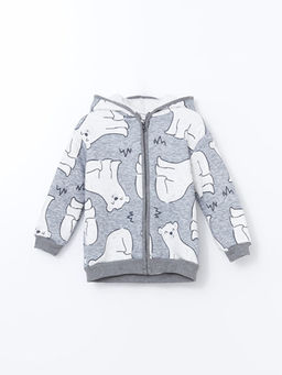 Kap??onlu Bask?l? Erkek Bebek H?rka