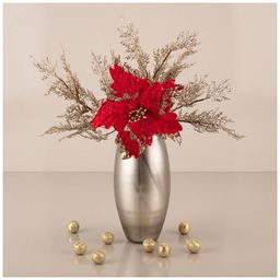 ЦВЕТОК ИСКУССТВЕННЫЙ ПУАНСЕТИЯ 22*30 СМ. - Lefard фото 2