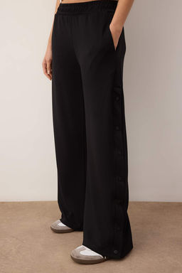 Siyah Yan? C?tc?tl? Wideleg/Genis Paca Orme Esofman Alt? TWOAW26EA00006 - Trendyolmilla фото 3