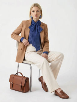 Блузка из органзы в клетку OD-984-1 фиолетовый с черным