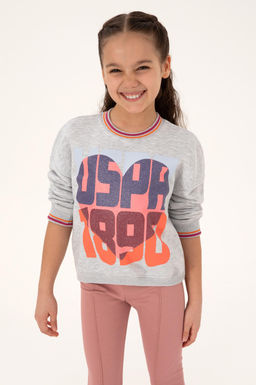 K_z _ocuk A__k Gri Melanj Sweatshirt