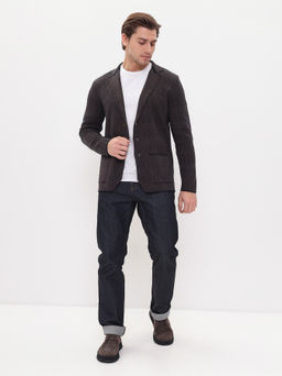 Кардиган мужской GREG G136-KF-клетка (корич. 525/345)  фото 6