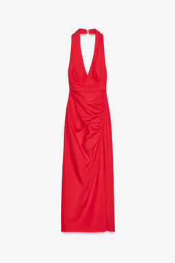 DRAPED MIDI DRESS LINEN BLEND - Zara фото 6