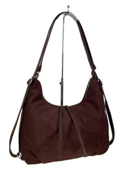 Женская сумка из искусственной замши, цвет шоколад