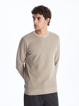 Bisiklet Yaka Uzun Kollu Erkek Sweatshirt