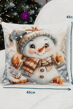 Наволочка декоративная новогодняя 2 шт 3D эффект велюр